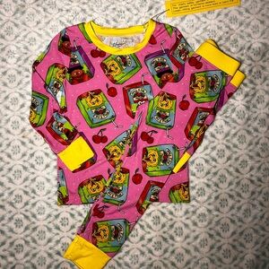 Vibrant Pink Cartoon Kids Pajama Set